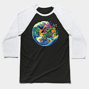 Witch Surfing Baseball T-Shirt